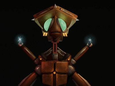 Starship Welder Robot 3d character design futuristic original robot scifi space