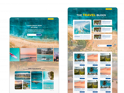 Travel Blog Website beach branding travel blog ui web design