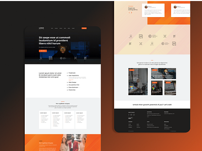 Orange Black Theme branding dark theme orange black pages ui design web design website