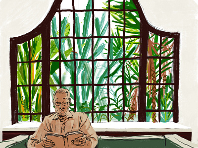 Dad Reading on X-mas Morning digitalpainting illustration michaeleugene procreateapp