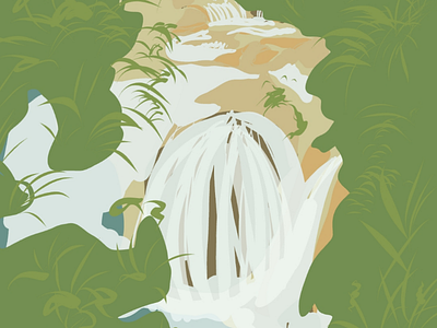 Waterfall adobe draw digital painting landscape quick sketch waterfall