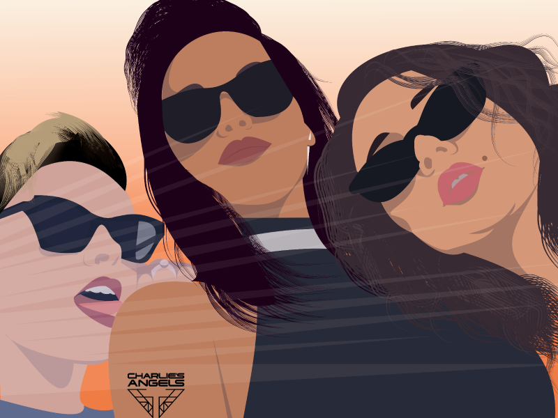 Charlie's Angels sunbeams earrings tattoos brush tool adobe illustration