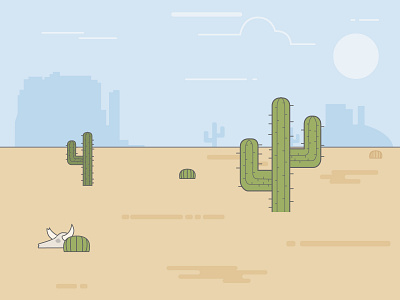 Desert landscape cactus desert illustration