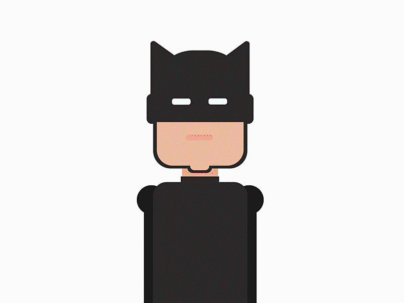 Batman VS Chewing-gum after effects animation batman character chewing flat gum illustration illustrator malabar superheroes vector