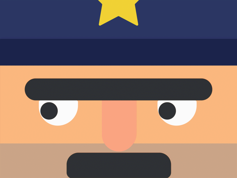Sherif vs Thief after effects close up flat illustration illustrator motion design robber sherif steal thief