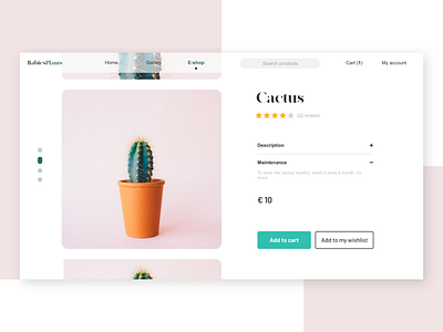 Daily UI #012 - E-Commerce Shop cart daily ui design ecommerce eshop item plants ui