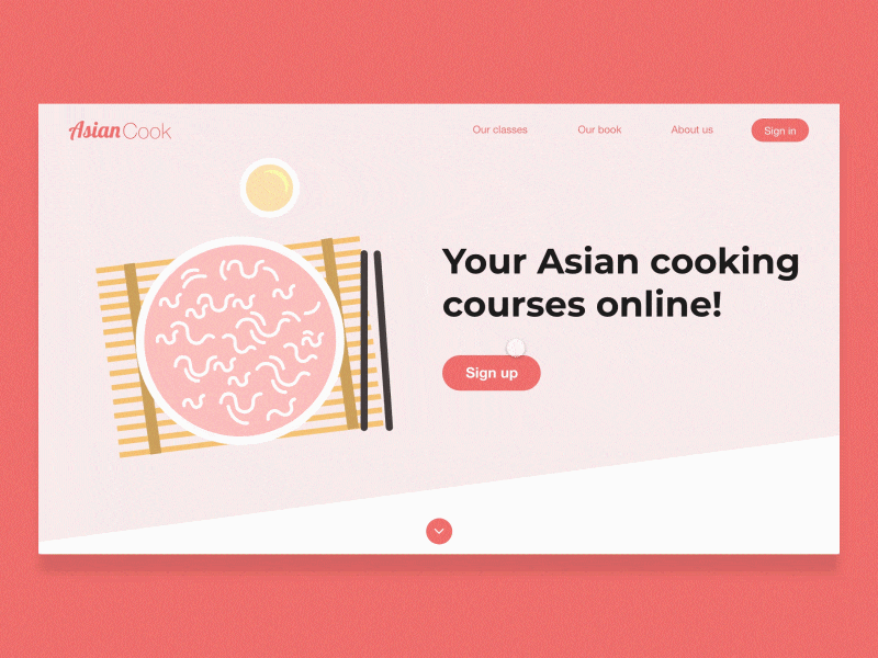 Daily UI #016 - Pop Up / Overlay animation asian button cook dailyui flat food interaction login lunch morphing noodles ui user interface