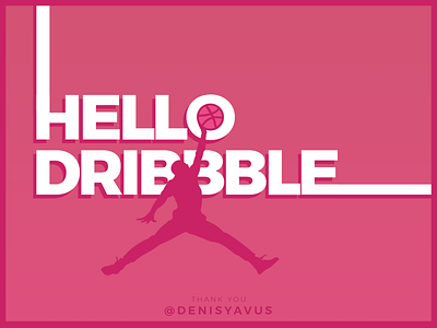 Hello Dribbble basketball debut firsh shot hello illustration invitation invite jordan shot