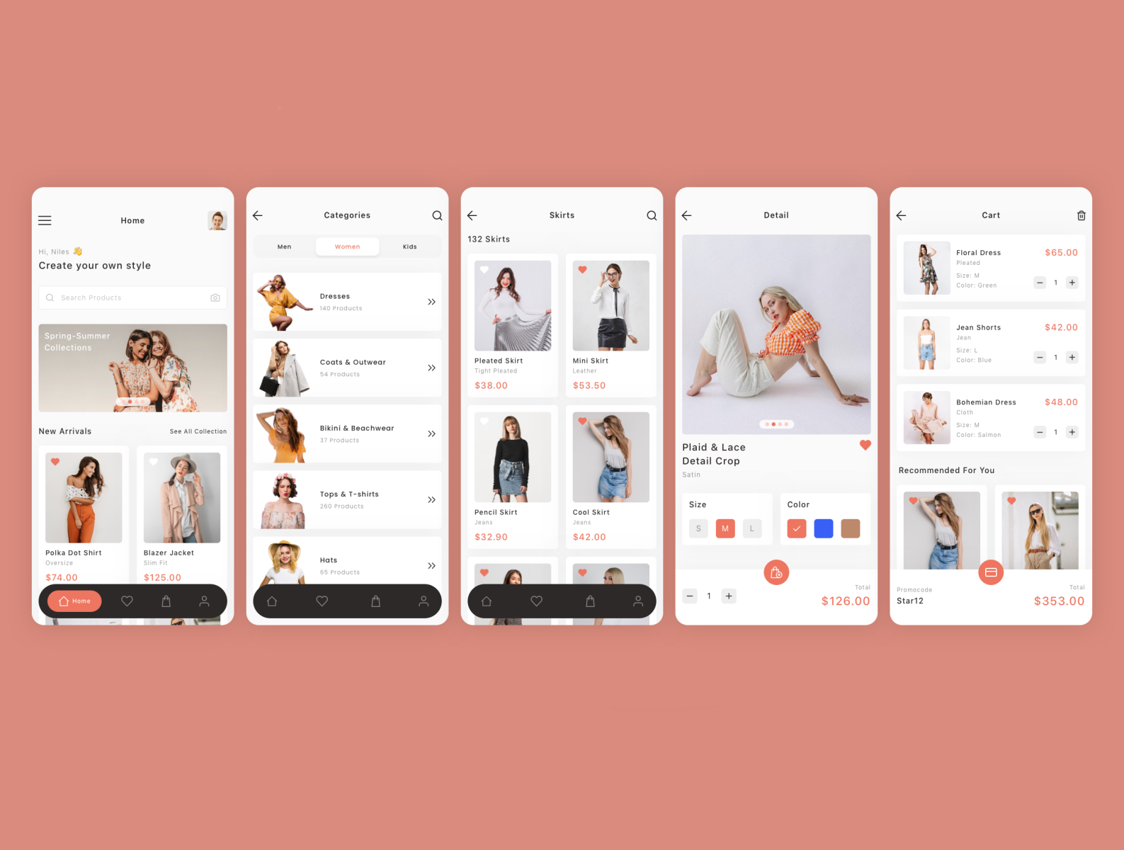 Fashion e-commerce app UI by Huzaifa Javed on Dribbble