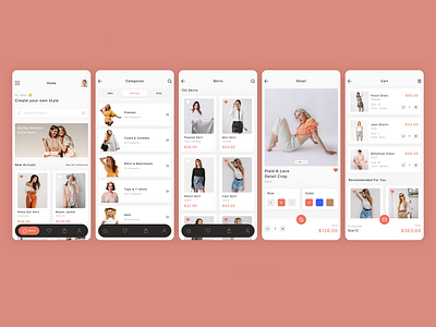 Fashion e-commerce app UI