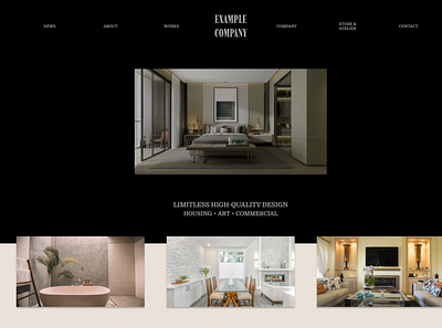 Interior Design Company Homepage (#2) branding design homepage interior design landing page ui website