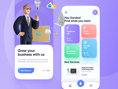 Marketing App animation graphic design ui