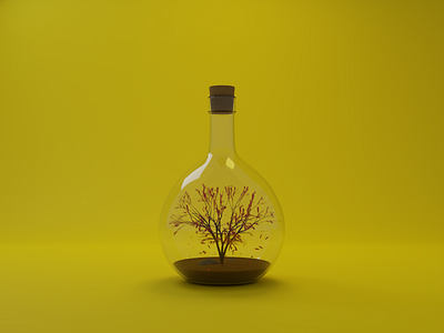 3D Tree in the bottle - Blender 3d 3d blender 3d illustration art blender bottle illustration modelling tree
