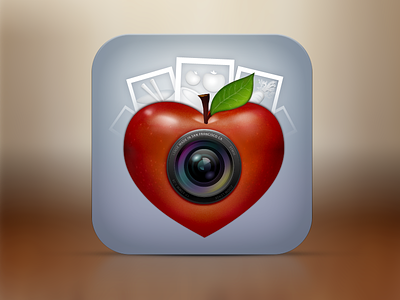 Pic Healthy app icon apple lense photo food diary ui design