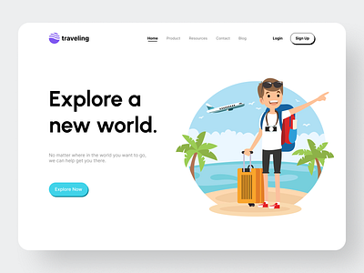 Travel Landing Page adventure agency design illostration landing landing page page tour travel travel landing page trip ui uidesign vacation web