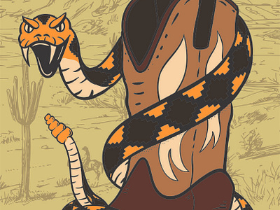 Rattle Snake Illustration boot design illustration snake
