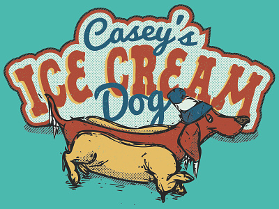 Ice Cream Dog cold dog ice cream illustration weiner dog