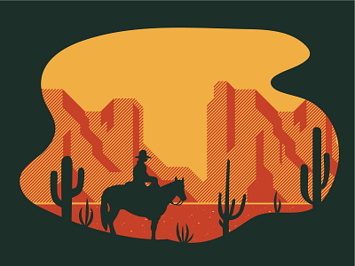 The Scenic Southwest cactus desert illustration mesa screen print southwest