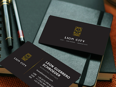 Prev Two Logos business card design