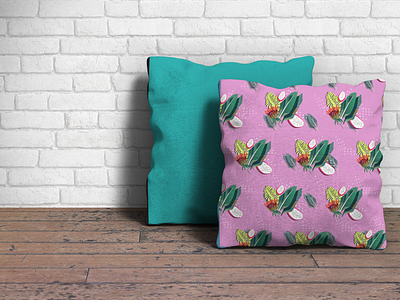 Pillow print pillow illusrtation print tropic