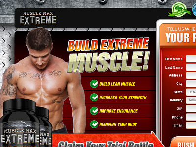 Build Muscle Landing Page landing page landing pages muscle trial