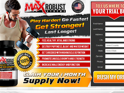 Muscle Landing Page food supplement landing pages muscle landing page
