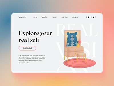 Realvision beauty figma girl illustration landing page website