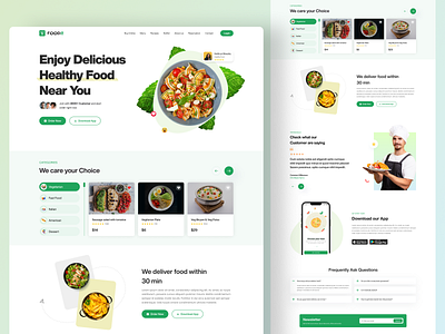 Foodih | Restaurant Landing Page Design