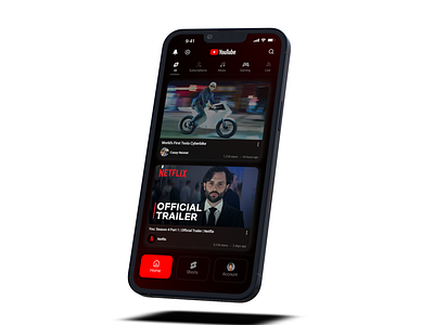 Youtube UI Design app branding concept design identity mobile ui ux videos youtube