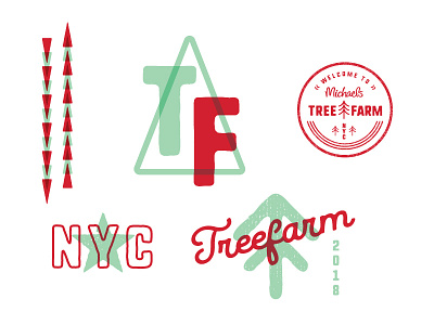 NYC Treefarm logo options branding christmas event experiential design logo nyc type