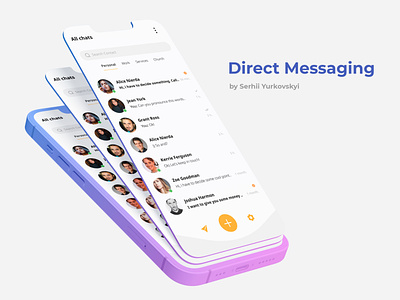 Direct Messaging - UI/UX Design chat daily ui design direct messaging illustration logo messenger ui uiux web design