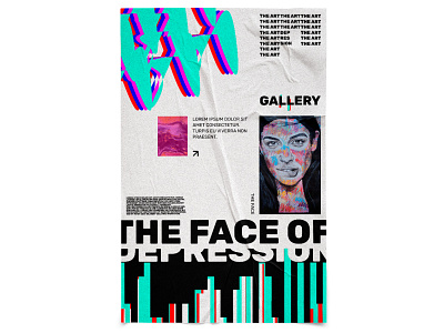ART GALLERY - THE FACE OF DEPRESSION 3d branding design graphic design illustration landing logo ui uiux vector web design webflow