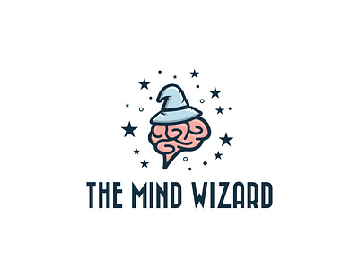 The Mind Wizzard brainding cartoon creative cute design magic mind minimal wizard