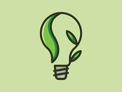 Eco-Friendly bulb leafs badge branding character creative emblem illustration logo logo design minimal simple