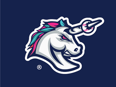 Unicorn Dribble 01 angry baseball design esports graphic horse illustration illustrator logo sport unicorn