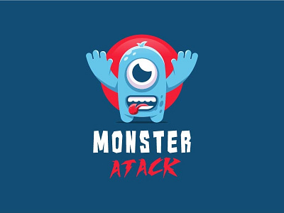 Monster 05 baby character cute funny logo monster playful young