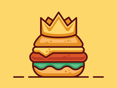 Burger king logo design burger logo burgers fast food flat hamburger icon modern vector