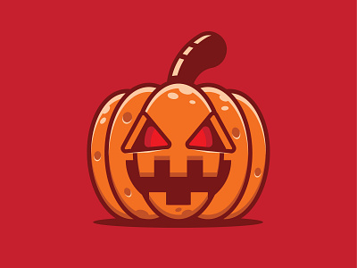 Halloween pumpkin logo design creepy evil halloween logo design monster pumpkin pumpkin logo scary vector