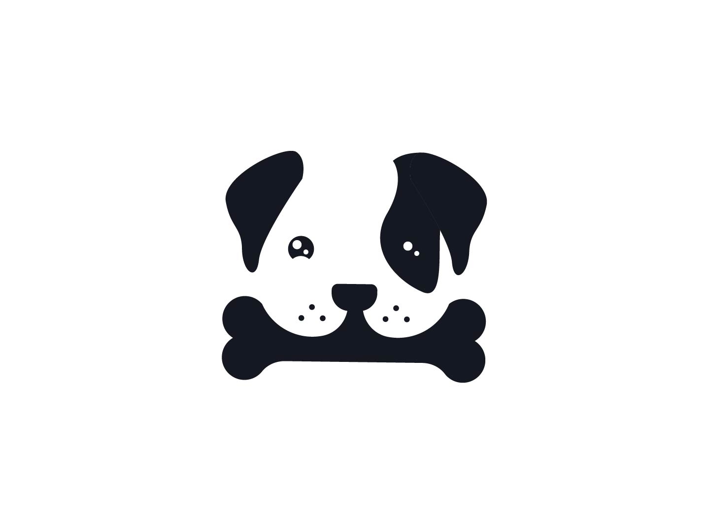 Cute bones. Puppy logo. Cute Dog logo. Puppy minimalism.