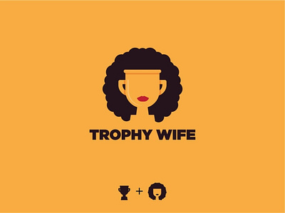 Trophy wife character creative cretive logo girl logo negative space trophy woman