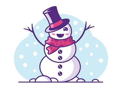 Snowman Illustration cute cute fun funny happy illustration logo snowman