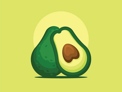 Avocado Illustration fresh fruit green healthy illustration logo logo design