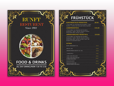 Restaurant Menu Template advertisement chef chef cooking cooking dish flyer flyer design foodstuff gourmet lunch menu template ready to print restaurant restaurant template
