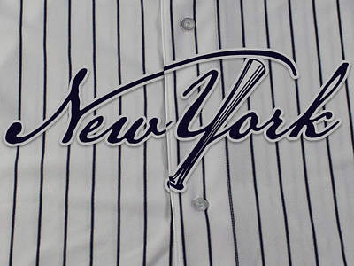 New York Yankees Script baseball bombers bronx mlb