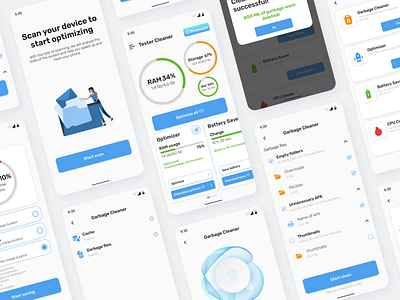 Cleaner for Android android app app cleaner design mobile cleaner ui ux