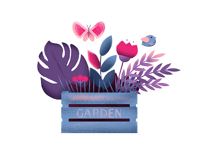 Garden. adobe illustrator adobe photoshop bird flowers graphic design graphic designer illustration illustrator texture