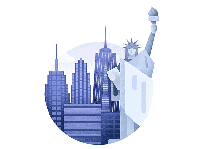NY blue building city grain illustration illustrator liberty new york new york city ny skyscraper statue texture