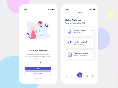 Design doctor IOS + Android App UI 2019 android app best design bilal laaroussi blue brand branding fes fest illustration maghreb maroc ui design ui ux web design