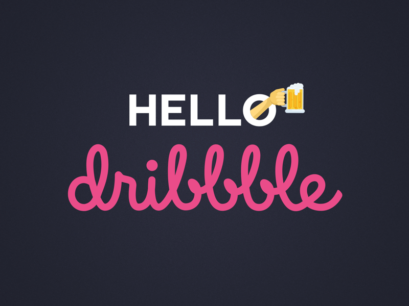 Hello Dribbble! Cheers animation beer cheers frames type
