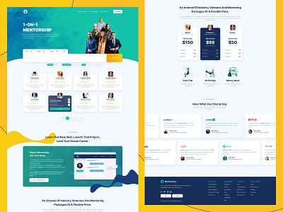 A landing page concept for a Mentor Mentee website design graphic design illustration landing page logo marketplace mentor ui ux vector